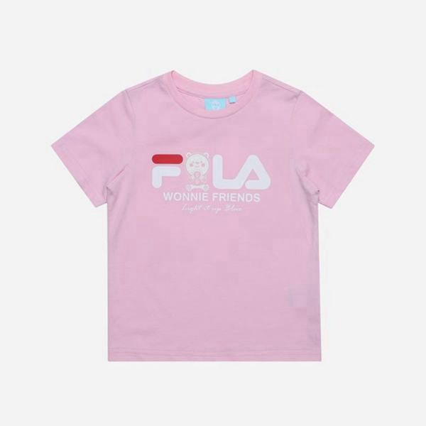 Fila Campaign S/S Boy's T-Shirts - Pink,NZ 860-36481